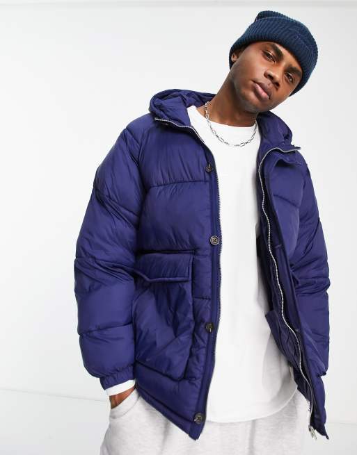 Pull and bear 2024 purple puffer jacket