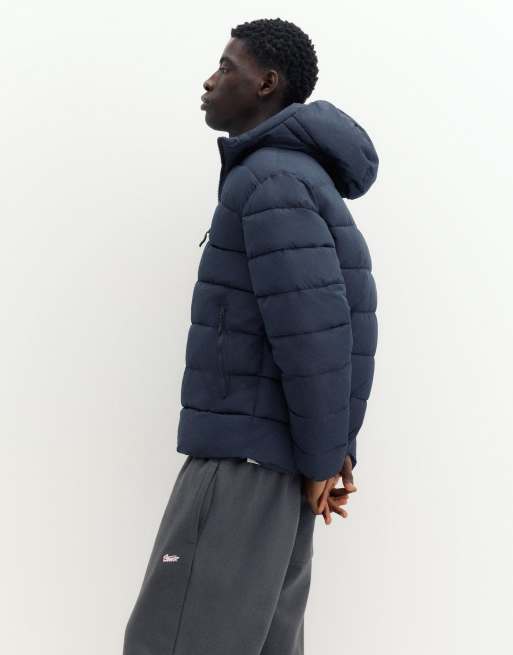 Pull&Bear pufferjacka med huva i mörkblått, 5 av 7