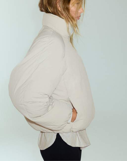 Pull&Bear Pufferjacke mit Stehkragen in Eisblau, 5 von 7