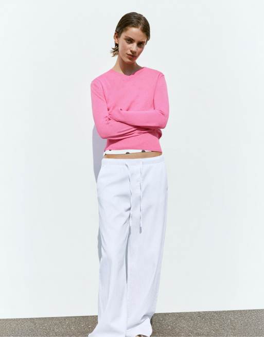 Pull&Bear - Pull à col V - Rose, 3 de 4