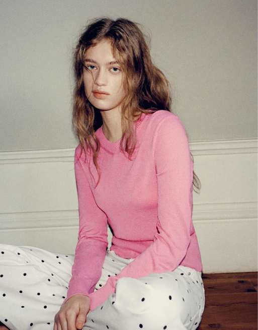 Pull&Bear - Pull à col V - Rose, 4 de 4