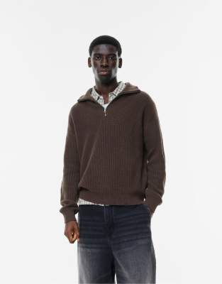 Pull  col zipp - Marron - Pull & bear - Modalova