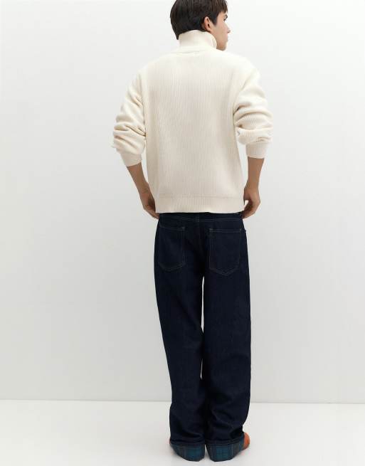 Pull&Bear pull à demi-zip écru, 2 de 7
