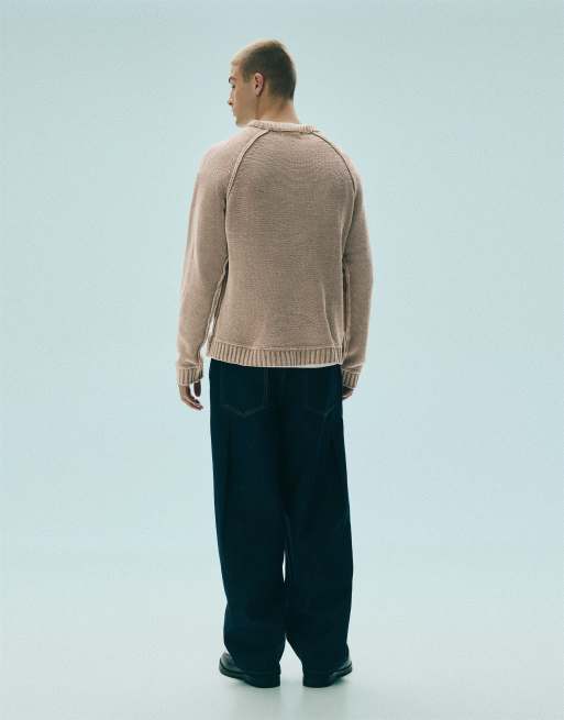 Pull&Bear pull à effet délavé taupe, 2 de 7