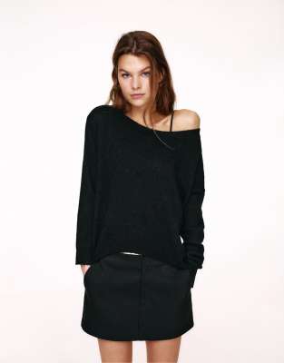 Pull & Bear - Pull asymétrique - Noir