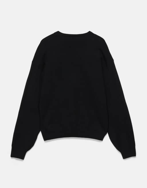 Pull&Bear pull Basic col V noir, 7 de 7