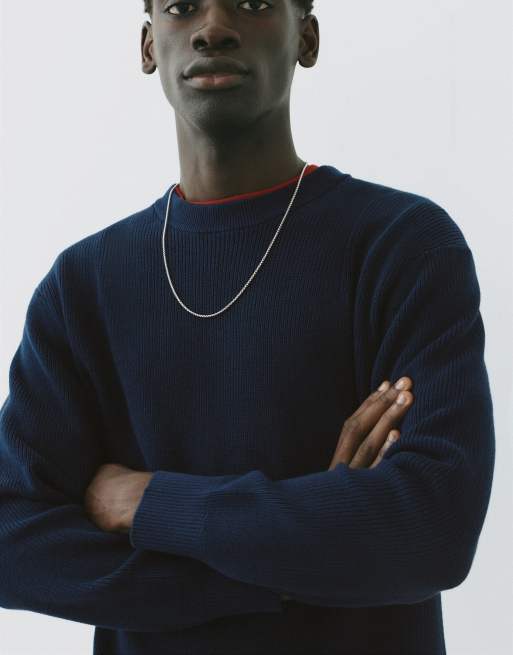 Pull&Bear pull basique bleu marine, 3 de 7