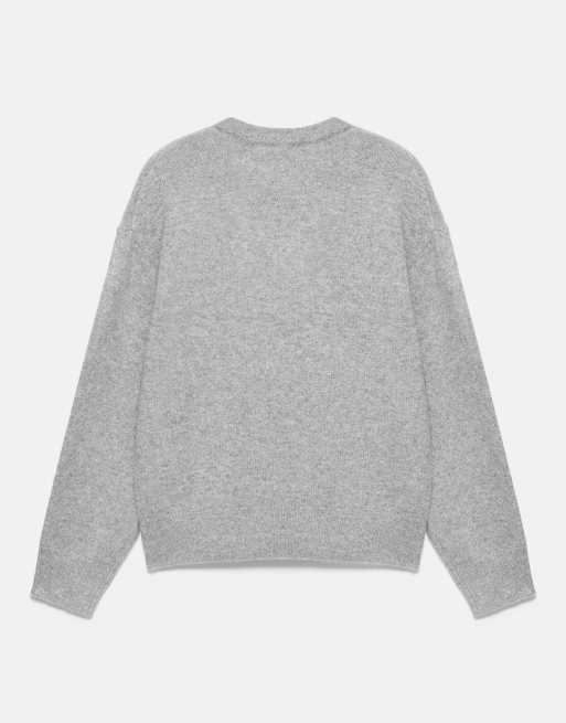 Pull&Bear pull basique col rond gris chiné, 7 de 7