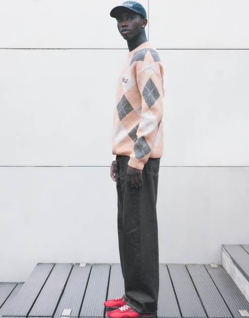 Pull&Bear pull brodé à losanges rose, 3 de 7