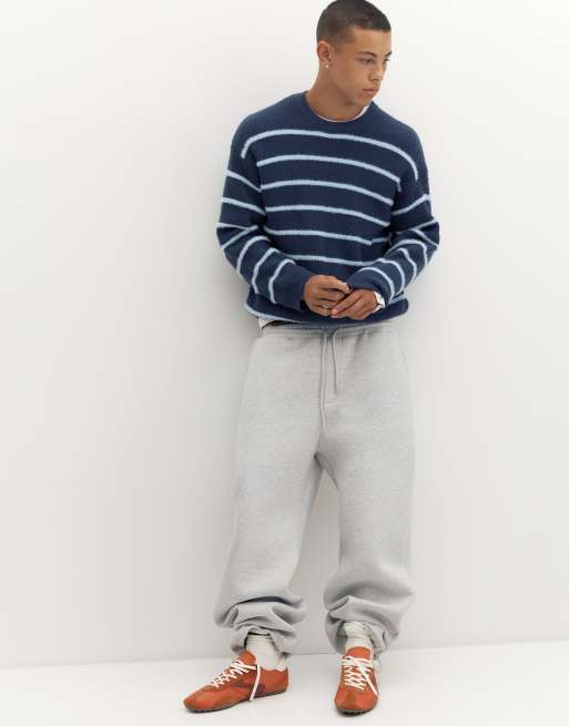 Pull&Bear pull brodé à rayures bleu marine, 4 de 7