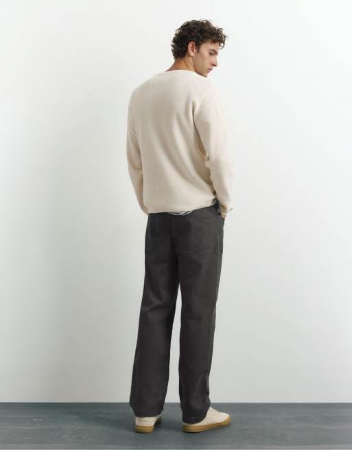 Pull&Bear pull col Henley blanc, 2 de 7