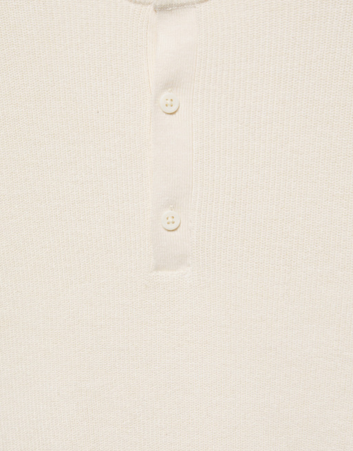 Pull&Bear pull col Henley blanc, 6 de 7