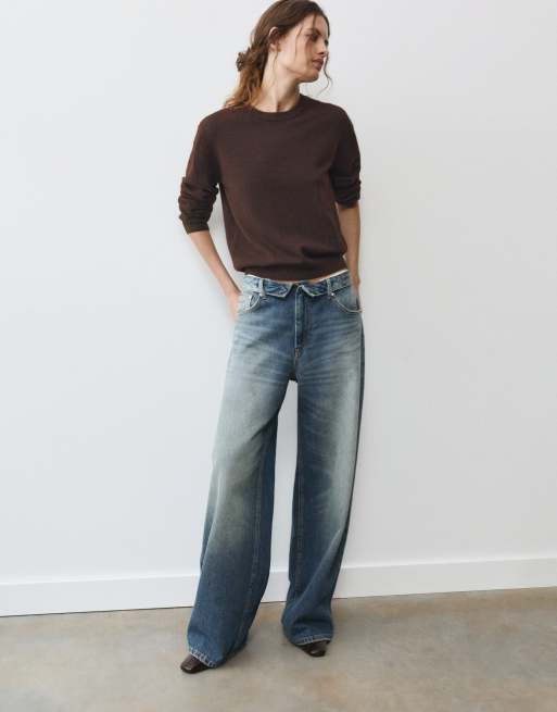 Pull&Bear pull coupe classique marron, 4 de 7