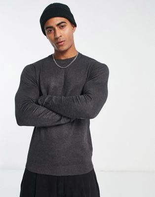 Pull&Bear relaxed fit jumper in grey - ASOS Price Checker
