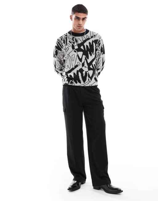 PULL&BEAR STWD EMBROIDERED LOGO - Sweat à capuche - black