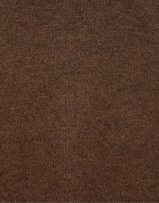 Pull&Bear pull en maille basique marron avec laine, 7 de 7