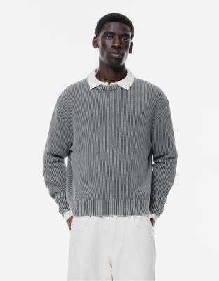 Pull & Bear - Pull en maille - Bleuâtre délavé