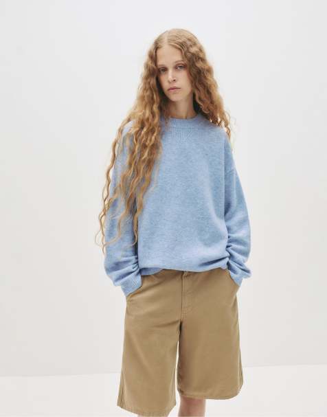 Pull&Bear - Pull en maille douce - Bleu - view 1