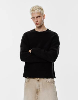 Pull & Bear - Pull en maille douce - Noir