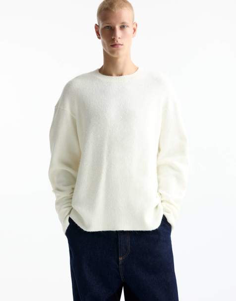 Pull&Bear - Pull en maille duveteuse - Écru - view 1