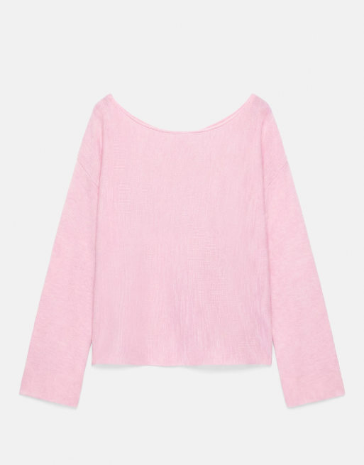 Pull&Bear pull fin asymétrique rose, 5 de 7