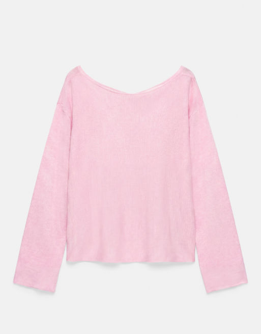Pull&Bear pull fin asymétrique rose, 7 de 7