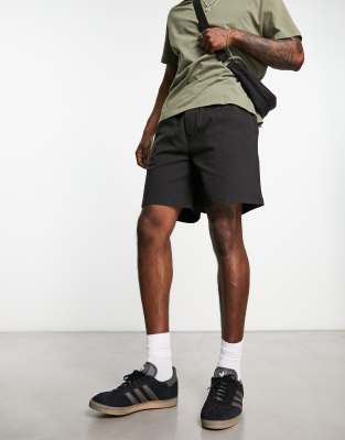 Pull&Bear Pull&Bear pull on shorts in black