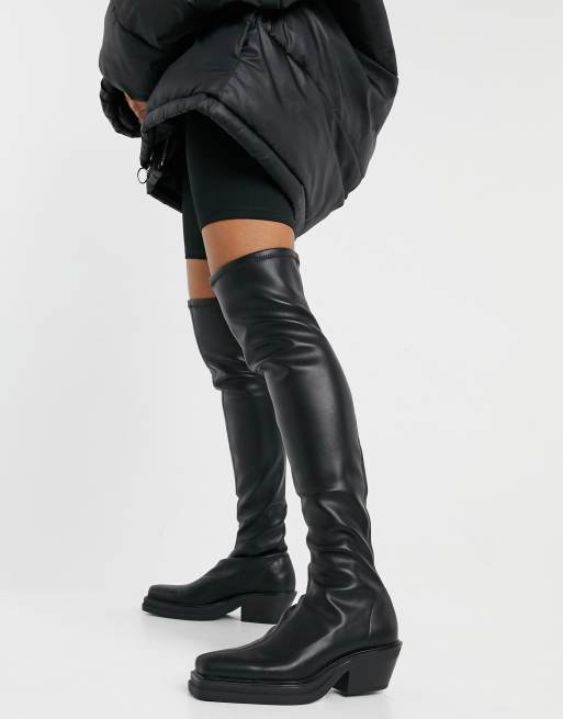 Stretch pull on 2025 knee high boots