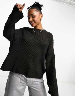 Pull&Bear - Pull oversize en maille - Anthracite