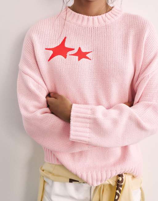Pull&Bear pull oversize étoile rose, 3 de 6