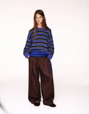 Pull & Bear - Pull rayé - Bleu intense