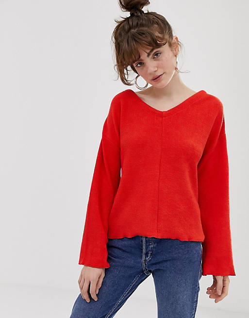 Pull&bear - Pull réversible - Rouge