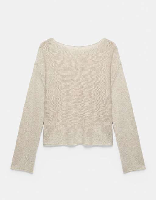 Pull&Bear pull rustique beige, 5 de 7