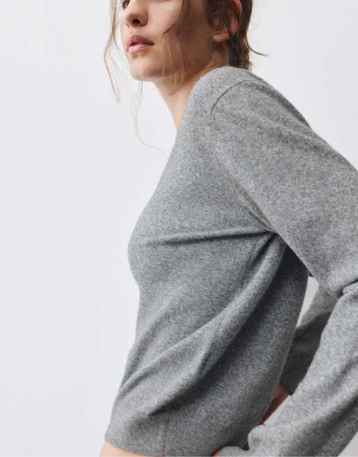 Pull&Bear Pullover in Grau meliert mit regulärer Passform, 3 von 7