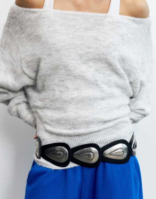 Pull&Bear Pullover in Regular Fit mit U-Boot-Ausschnitt in Hellgrau aus Wolle, 4 von 7