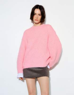 Pull & Bear - Pullover in Rosa mit Rundhalsausschnitt