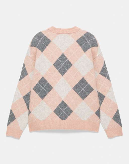 Pull&Bear Pullover mit Diamant-Stickerei in Rosé, 7 von 7