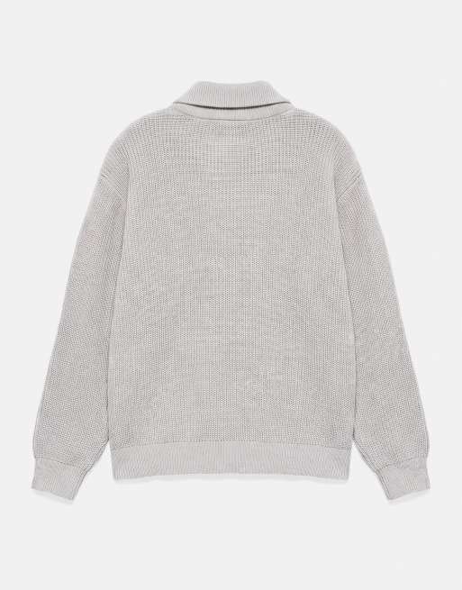 Pull&Bear Pullover mit halbem Reißverschluss in Marineblau, 7 von 7