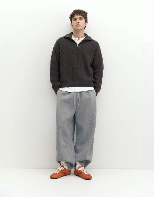 Pull&Bear Pullover mit halbem Reißverschluss in Marineblau, 4 von 7