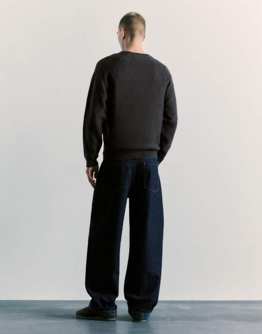 Pull&Bear Pullover mit Raglanärmeln in dunklem Anthrazit, 2 von 7