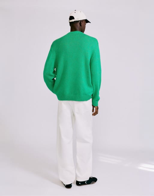 Pull&Bear Pullover mit Rundhalsausschnitt in Grün, 2 von 7