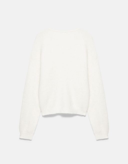 Pull&Bear Pullover mit V-Ausschnitt in Beige, 7 von 7