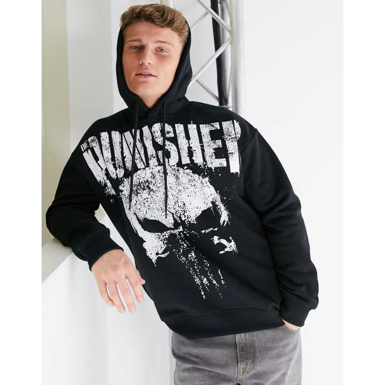 Black cheap punisher hoodie