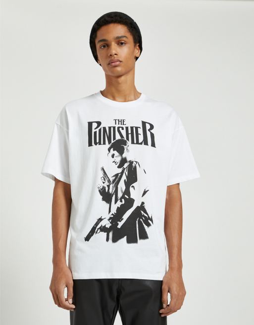 Pull&Bear Punisher t-shirt in white