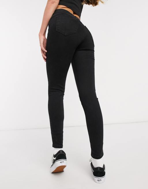 Pull&Bear - Push-up jeans in zwart