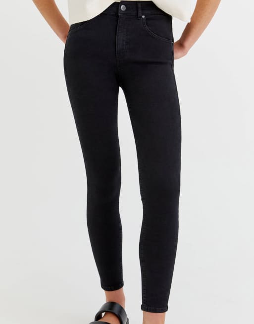Pull&Bear - Push up sculpt skinny jeans in zwart, 2 van 4