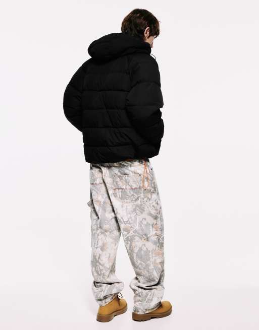 Pull&Bear quiltad jacka med huva i svart, 2 av 7