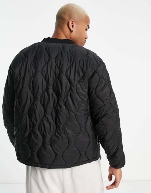 Pull and shop bear quilted jacket