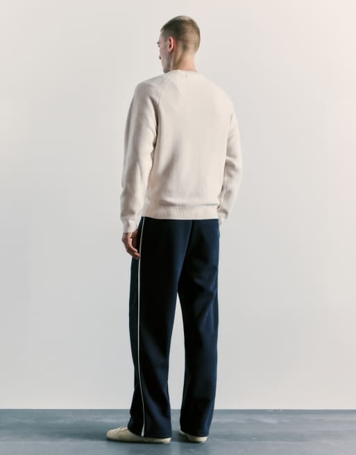 Pull&Bear Raglan sleeve jumper in off white, 2 of 7