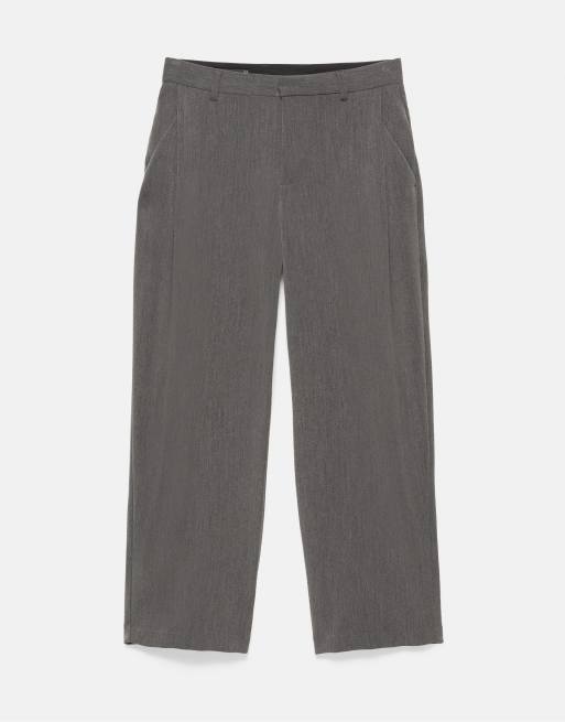 Pull&Bear raka figursydda byxor i grått, 6 av 7